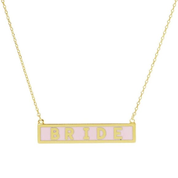 Gold-Dipped BRIDE Pendant Necklace - Picture 3 of 3